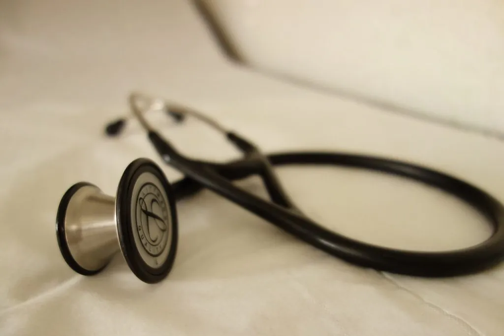 Stethoscope on a light-coloured surface
