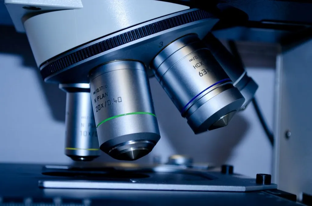Objective lenses of a light microscope
